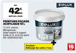 Brico Dépôt EVALUX Peinture façade acrylique offre