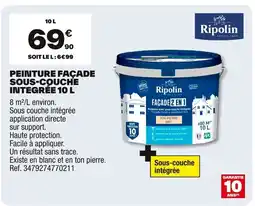 Brico Dépôt RIPOLIN Peinture façade sous-couche integrée offre