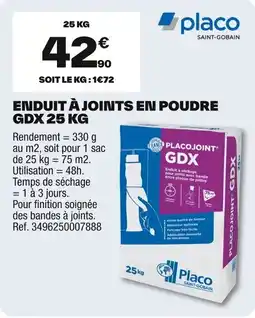 Brico Dépôt Enduit à joints en poudre gdx offre