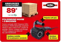 Brico Dépôt Polisseuse 1400w +3 brosses offre