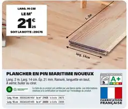 Brico Dépôt Plancher en pin maritime noueux offre