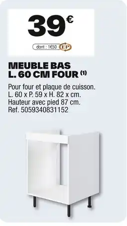 Brico Dépôt Meuble bas l. 60 cm four offre