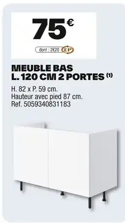 Brico Dépôt Meuble bas l. 120 cm 2 portes offre