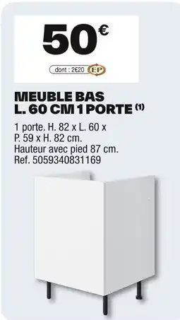 Brico Dépôt Meuble bas l. 60 cm 1 porte offre