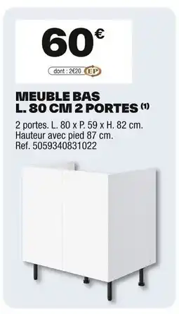 Brico Dépôt Meuble bas l. 80 cm 2 portes offre