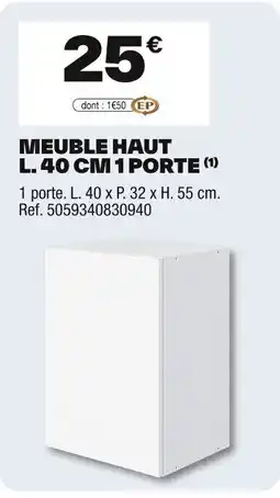 Brico Dépôt Meuble haut l. 40 cm 1 porte offre