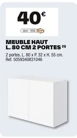 Brico Dépôt Meuble haut l. 80 cm 2 portes offre