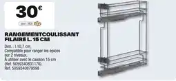 Brico Dépôt Rangementcoulissant filaire l. 15 cm offre