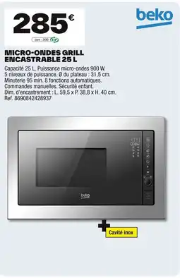Brico Dépôt Micro-ondes grill encastrable offre