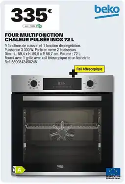 Brico Dépôt BEKO Four multifonction chaleur pulsée inox offre