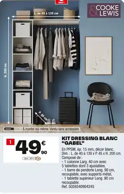 Brico Dépôt COOKE LEWIS Kit dressing blanc "gabel" offre