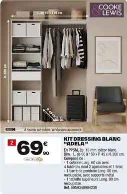 Brico Dépôt COOKE & LEWIS Kit dressing blanc "adela" offre