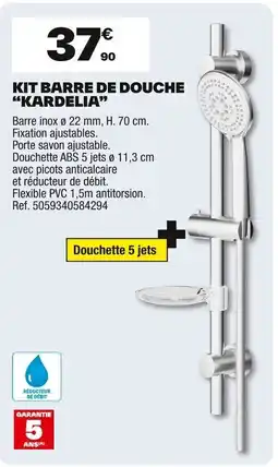 Brico Dépôt Kit barre de douche "kardelia" offre