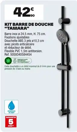 Brico Dépôt Kit barre de douche "tamara" offre