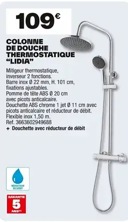 Brico Dépôt Colonne de douche thermostatique "lidia" offre