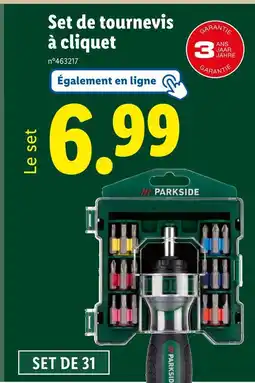 Lidl PARKSIDE Set de tournevis à cliquet offre