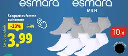 Lidl Esmara Socquettes femme ou homme offre