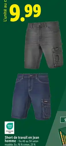 Lidl Short de travail en jean homme offre