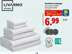 Lidl LIVARNO home Serviettes en éponge offre