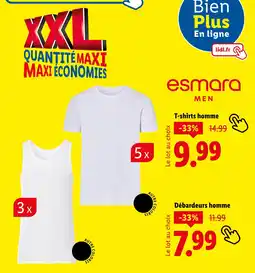 Lidl Esmara T-shirts homme offre