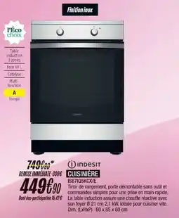 Blanc Brun INDESIT Cuisinière offre