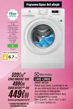 Blanc Brun ELECTROLUX Lave-linge ew5f1483sa offre