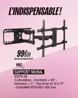 Blanc Brun MBG Support mural h3270-3a offre
