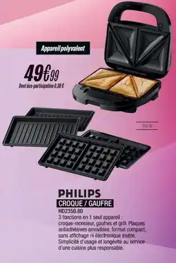 Blanc Brun PHILIPS Croque/gaufre offre