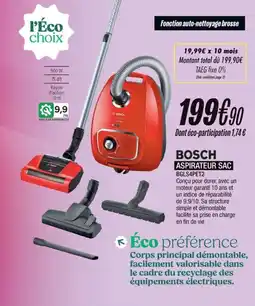 Blanc Brun BOSCH Aspirateur sac bgls4pet2 offre