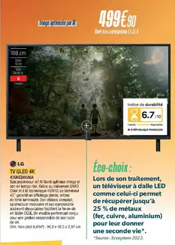 Cuisine Plaisir LG Tv qled 4k 43qned80a6a offre