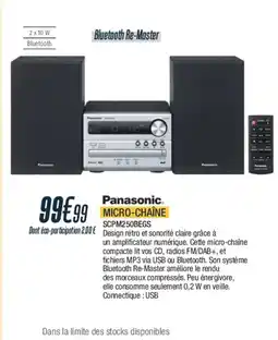 Cuisine Plaisir PANASONIC Micro-chaîne scpm250begs offre