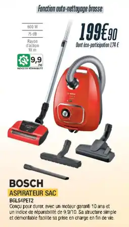 Cuisine Plaisir BOSCH Aspirateur sac bgls4pet2 offre