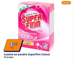 Action SUPERFINN Lessive en poudre Colour offre