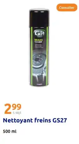 Action GS27 Nettoyant freins offre