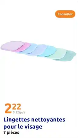 Action Lingettes nettoyantes pour le visage offre