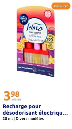 Action FEBREZE Recharge pour désodorisant électriqu offre