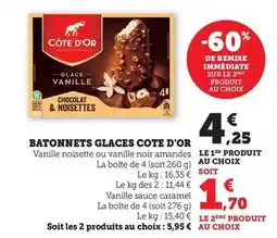Hyper U Côte d'or - batonnets glaces offre