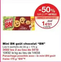 Monoprix Mini bn goût chocolat bn offre