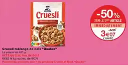 Monoprix Quaker - cruesli mélange de noix offre