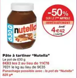 Monoprix Nutella - pâte à tartiner offre