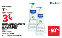 Auchan Mustela gel lavant doux corps et cheveux peaux normales offre