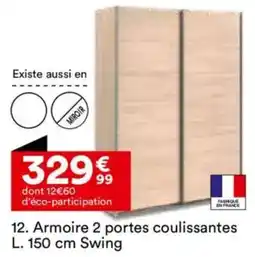 BUT Armoire 2 portes coulissantes Swing offre