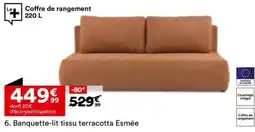 BUT Banquette-lit tissu terracotta Esmée offre