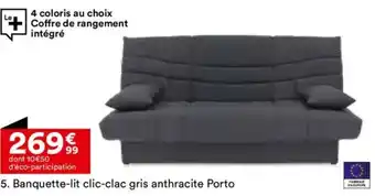 BUT Banquette-lit clic-clac gris anthracite Porto offre