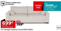 BUT Canapé 3 places convertible Gabin offre