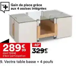 BUT Vectra table basse + 4 poufs offre