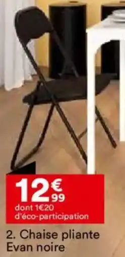 BUT Chaise pliante Evan noire offre