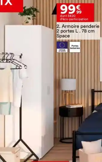 BUT Armoire penderie 2 portes Space offre