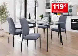 BUT Lot de 4 chaises Annie offre