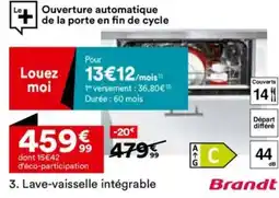 BUT Lave-vaisselle intégrable offre
